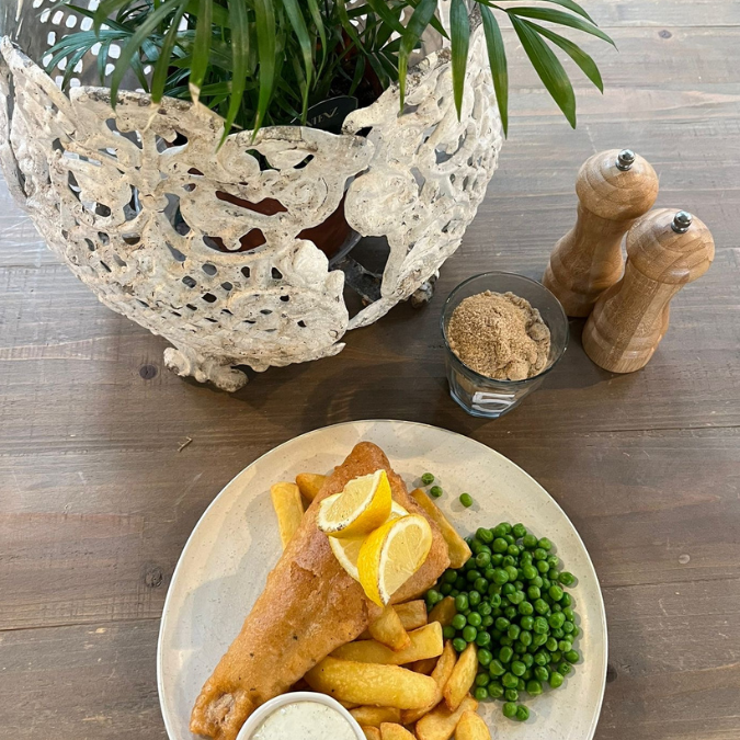 Fish and Chips in the cafe